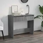 Wooden Console Table Hallway Entry Way Shelf Display Storage Drawers Desk Grey