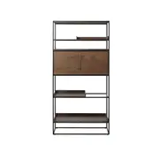 Modern Furniture RIVOLI Display Unit 1.8M - Smoked Oak & Black