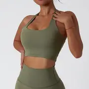 Sports Bra Top Army Green - L