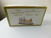 Paul Sebastian Fine Porcelain 'Sleigh Ride' Dog Children & Sleigh Figurine MIB
