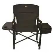 Oversized Camping Folding Director Chair Side Table Cup Holder & 12 Pack Cooler