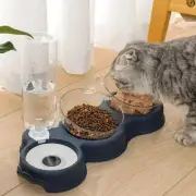 Pet Cat Bowl Automatic Feeder 3-in-1 Dog Cat Food Bowl With Water Fountain