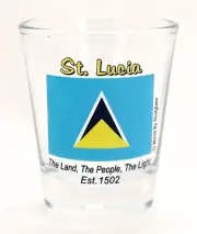 ST. LUCIA FLAG SHOT GLASS SHOTGLASS