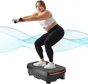SogesPower Vibration Plate Exercise Machine, Vibration Plate for Lymphatic Drainage Weight Loss,Full Body Workout Shake Plate Machine with Resistance Bands, Vibrating Power Plate for Home,450LBS