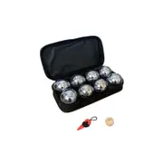 Deluxe 8 Metal Bowls Bocce/Petanque Silver Game Set