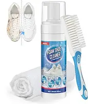 [Jevvu] Shoe Cleaner, 200ml Trainer Cleaner Foam for Removing Stains and Dirt, Shoe Cleaning Kit for White Shoes, Leather, Knit, Boots, Canvas, Fabric, Tennis, Suede