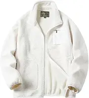 [ZHANGSHAOHUA] Unisex Lambswool Coats Mens Womens Fleece Jackets Teen Couples Thermal Clothing, Beige, XX-Large