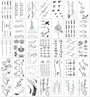 35 Sheets Small Fresh Waterproof Tattoo Stickers for Girls Sexy Small Pattern Heartbeat Swallow Finger Stickers
