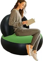 Fellflying Camping Lounge Chair,Portable Lounger with Air Pump | Folding Lazy Sofa Blow up Chair, Camping Furniture for Outdoor Beach Patio