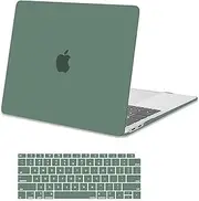 MOSISO Compatible with MacBook Air 13 inch Case 2022 2021 2020 2019 2018 Release A2337 M1 A2179 A1932 Touch ID, Plastic Hard Shell Case & Keyboard Cover for MacBook Air 13.3 inch Case, Midnight Green