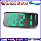 LF# LED Snooze Temperature Date 12/24H Digital Desk Mirror Alarm Clock (Black Gr