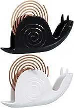 2 Snail Mosquitoes Coil Holder, Coil Incense Burner Mosquitoes Coils Holder, Snail Design Portable Fly Coil Holder, Animal Incense Coil Holder Rack, Fireproof Incense Holder for Indoor Outdoor