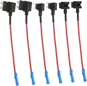 6pcs Assorted Car Inline Blade Fuse Tap Adapter Heavy Duty Wire Fuse Holder for Automotive Circuit Protection for Car Truck and Boat Installations
