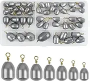 Eco-Friendly Fishing Sinker Weight Kits Bass Casting Sinkers Fishing Hooks Lure Connector Iron Weight for Saltwater Freshwater with Tackle Box