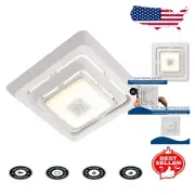 Bluetooth Ceiling Mount Bathroom Exhaust Fan Grille with LED Light in White