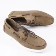 Sartorio Napoli by Kiton Light Brown Calf Suede Lace-Up Boat Shoes 9 (Eu 42) NIB