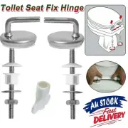 2X Quality Top Fix WC Toilet Seat Hinge Fittings Quick Release Hinges Pro Steel