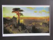 David Roberts Scottish Artist Postcard - Rome Sunset 1856 Unposted 6.50" X 4.75"