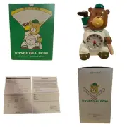 Vintage Rhythm Japan Baseball Bear Alarm Clock 4RE499-R03 Brand New In Box