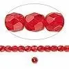 (67)- 6mm Faceted Round Czech Glass Beads - Light Red