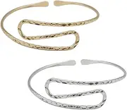 OATIPHO Pcs Wave Arm Ring Bracelet Upper Arm Cuff Jewelry for Women Elegant Open Design Comfortable