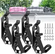 4Pcs Roof Rack Shovel Mount Kit Zinc Alloy Shovel Holder Clamp Metal Axe Holder Wall Mount Set Durable Hammer Holder Bracket Clamp with Screws Quick Release for Shovel Axe(Black)