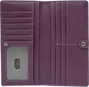 [Alldaily] Ultra Slim Thin Women Wallet RFID Blocking Credit Card Holder Bifold Long Ladies Billfold, Purple, Minimalist