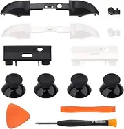 TOMSIN Bumpers & Thumbsticks Replacement LB RB Button for Xbox Series X/S Controllers (6 Pcs)(Black & White)
