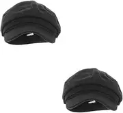 [WRITWAA] 2pcs Beret Hats for Women Fashion Beret Hat Wide Brim Sun Cap for Outdoor Activities