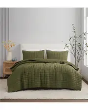 Brooklyn Loom Solid Linen 3pc Quilt Set