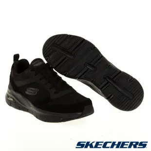 SKECHERS ARCH FIT 黑色綁帶式運動男鞋（232101BBK）