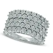 0.17 CT. T.W. Natural Diamond Five Row Band in Sterling Silver