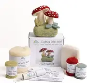 Felted Sky Forest Toadstools Needle Felting Kit Learn How to Sculpt with Wool | Beginner Friendly for Adults and Teens | includes Everything to Create a 3D Mushroom Scene | Has Video Instructions