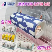 Cozy Guinea Pig & Hamster Cage Hanging Hammock - Linen and Plush Cotton