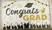 CONGRATS GRAD Back drop Banner Flag Sign USA