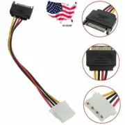 Male Female 4-pin Power Drive Adapter adaptor Cable to Molex IDE SATA 15-pin 1PC