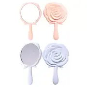 Handheld Mirrored Cosmetic Mirrored 3D Rose Shape Mirrored Small Makeup Mirrored