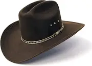 [WESTERN EXPRESS] Faux Felt Wide Brim Western Cowboy Hat