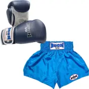 NEW Boon Plain Light Blue/Navy Shorts & Gloves