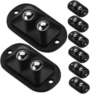 iplusmile 8Pcs Mini Swivel Caster Wheels Adhesive Ball Pulleys for Smooth Movement for Trash Bins Appliances Floor Friendly Design