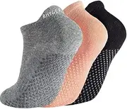 [Rhyger] Yoga, pilates, indoor fitness socks, Black, Grey, Soft Pink