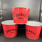 Fireball Whisky Galvanized Metal Tip Bucket / Ice Bucket (3) BRAND NEW