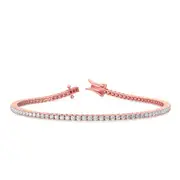 3.0ct. tw. Classic Four-Prong Natural Diamond Tennis Anklet in 14K Rose Gold