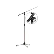 04349MS Single Microphone Floor Stand With 82Cm Floating Boom Adjustable Height: 91 To 157Cm