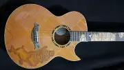 Blueberry Handmade Grand Concert Acoustic Guitar Bulldog Motif Pre-Order 90 Days