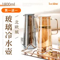 在飛比找PChome24h購物優惠-【Incare】耐冷熱大容量玻璃冷水壺1800ml(兩款任選