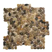 Pebble Stone Tile Small Round Bathroom Shower Wall Floor Backsplash Mixed Brown