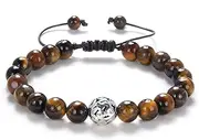 [Self-Discovery Mala] Adjustable Handmade Braided 8mm Yoga Mala Beads Bracelet for Men or Women
