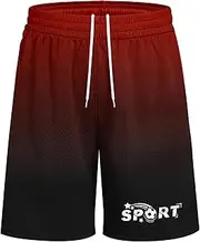 [CenviaLuxy] Boys' Athletic Shorts-Quick Dry Mesh Basketball Shorts with Pockets, Sports Performance Active Shorts Kids Youth