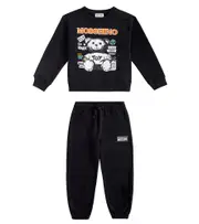 [Moschino Kids] Moschino Kids Printed jersey sweatshirt and sweatpants set Y 6 black